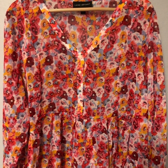 Lane Bryant button front babydoll blouse size 22/24P. - Picture 2 of 13